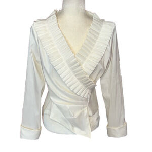 Vintage Jackie Jon Pleated Neckline Blouse 6